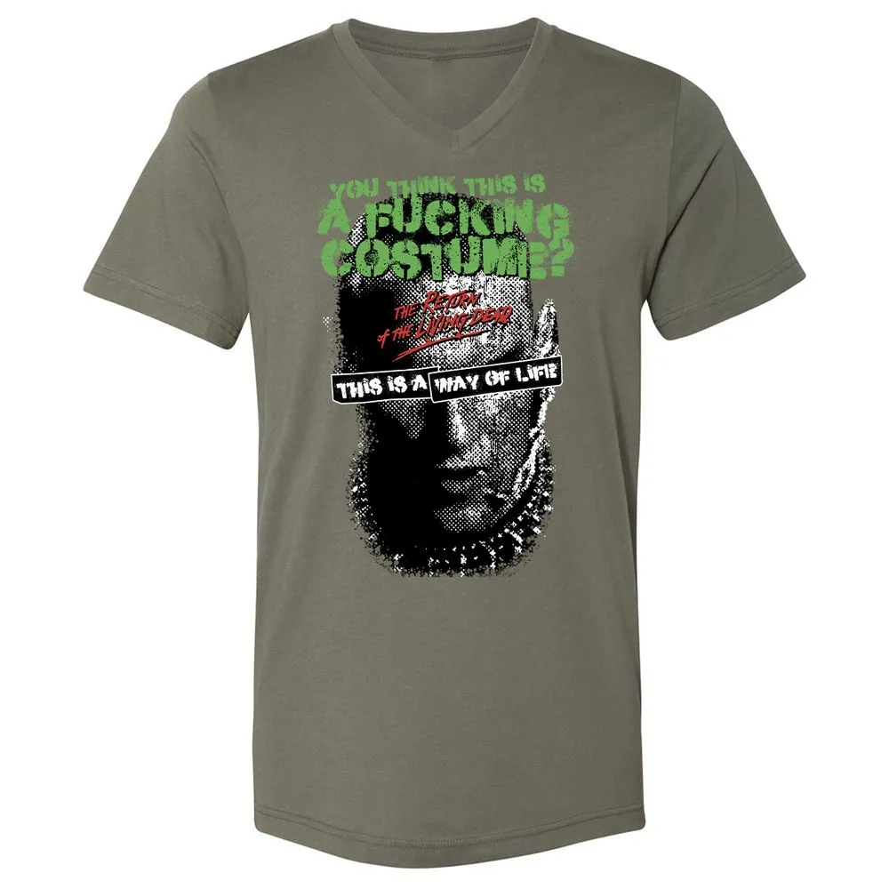 Unisex V-Neck T-Shirt - 11W3D3TT - Military Green - 10