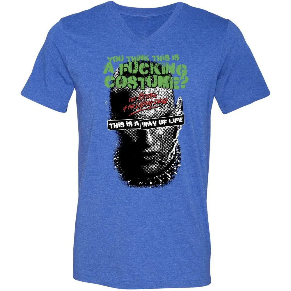 Unisex V-Neck T-Shirt - 11W3D3TT - Heather True Royal - 14