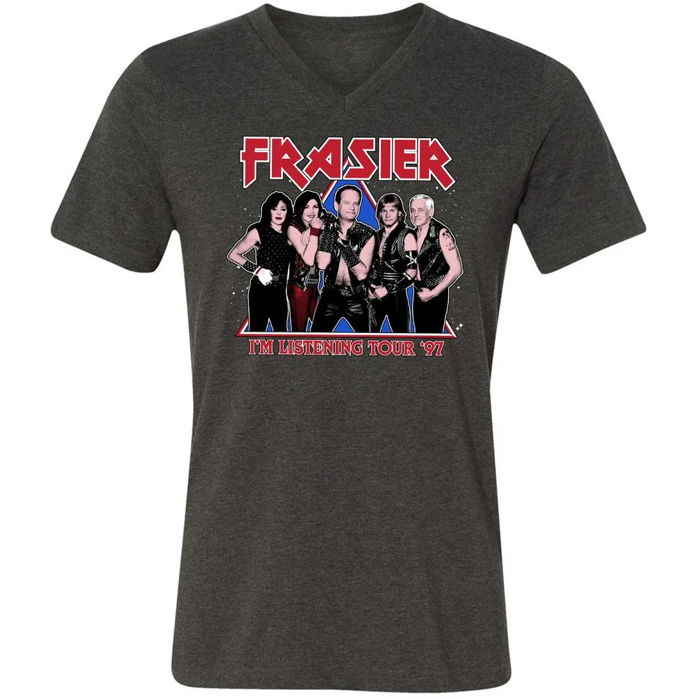 Unisex V-Neck T-Shirt - 875MG6PD - Dark Grey Heather - 8