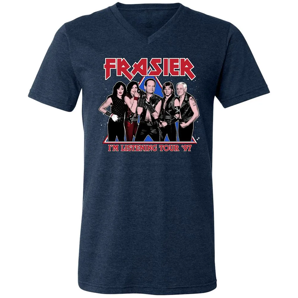 Unisex V-Neck T-Shirt - 875MG6PD - Heather Navy - 15