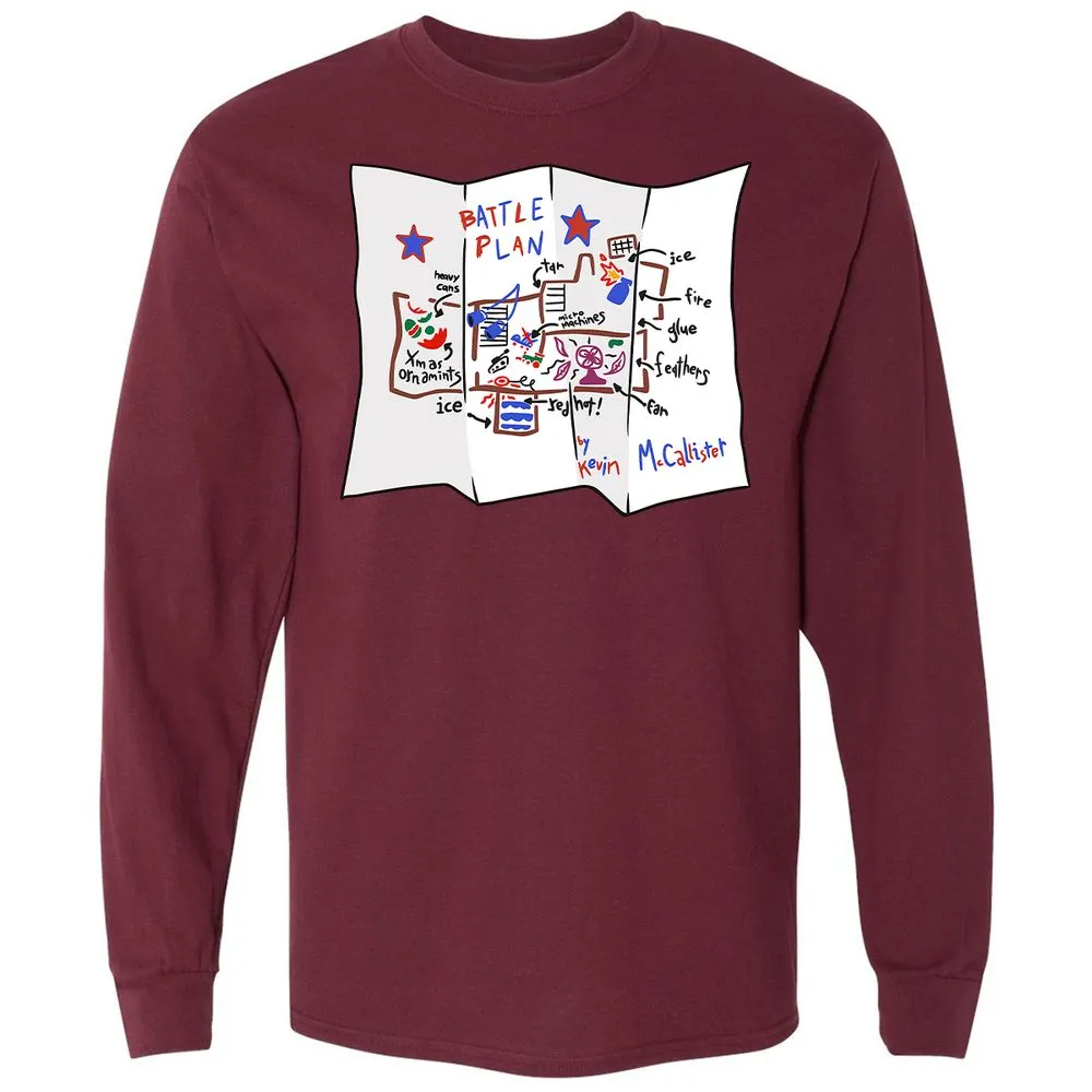 Long Sleeve T-Shirt - VJQUJWR3 - Maroon - 11
