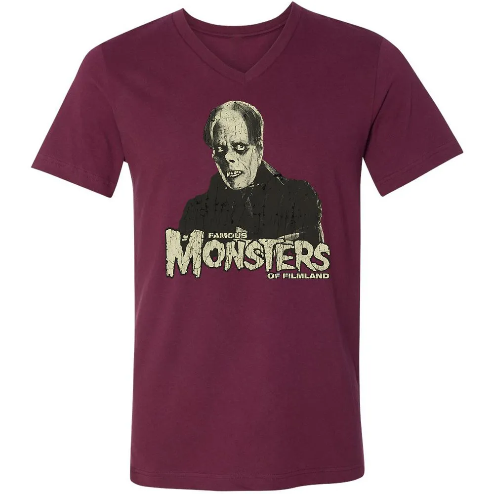Unisex V-Neck T-Shirt - 69HZ2S8F - Maroon - 6