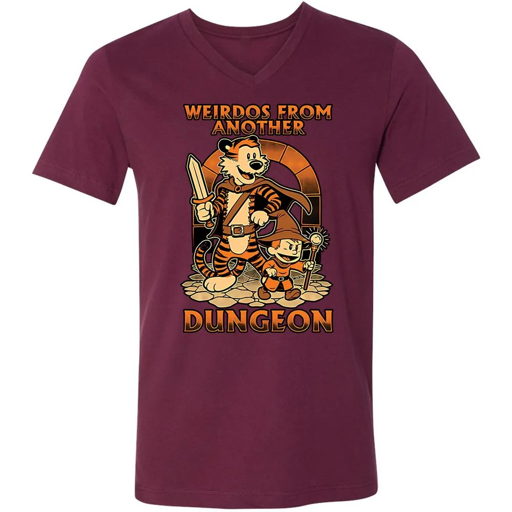 Unisex V-Neck T-Shirt - 4FR2JEGL - Maroon - 6