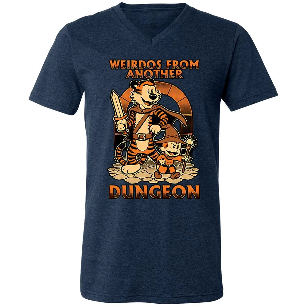 Unisex V-Neck T-Shirt - 4FR2JEGL - Heather Navy - 15