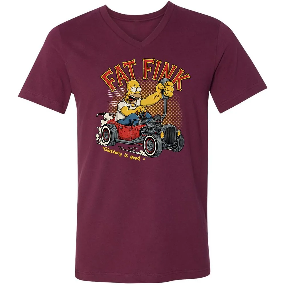 Unisex V-Neck T-Shirt - 6KG9UAWK - Maroon - 6