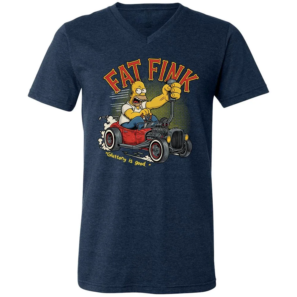 Unisex V-Neck T-Shirt - 6KG9UAWK - Heather Navy - 15