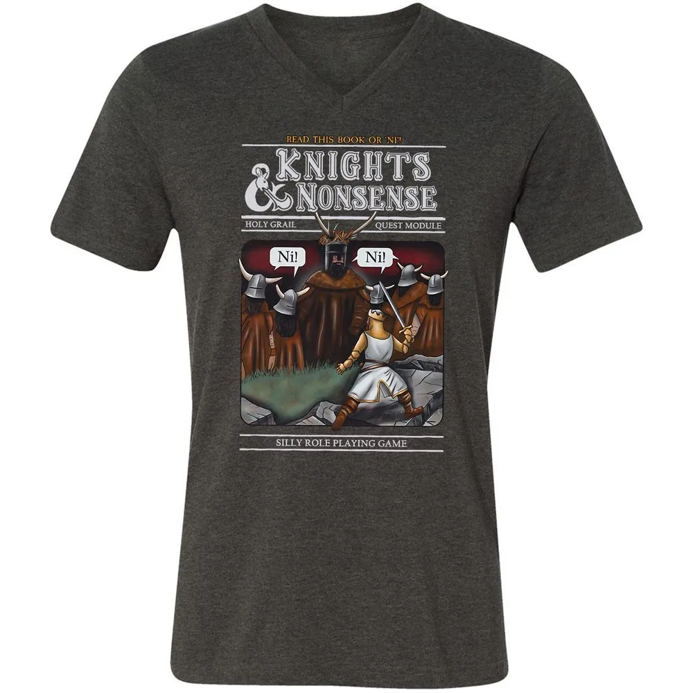 Unisex V-Neck T-Shirt - XCVTKFVU - Dark Grey Heather - 8