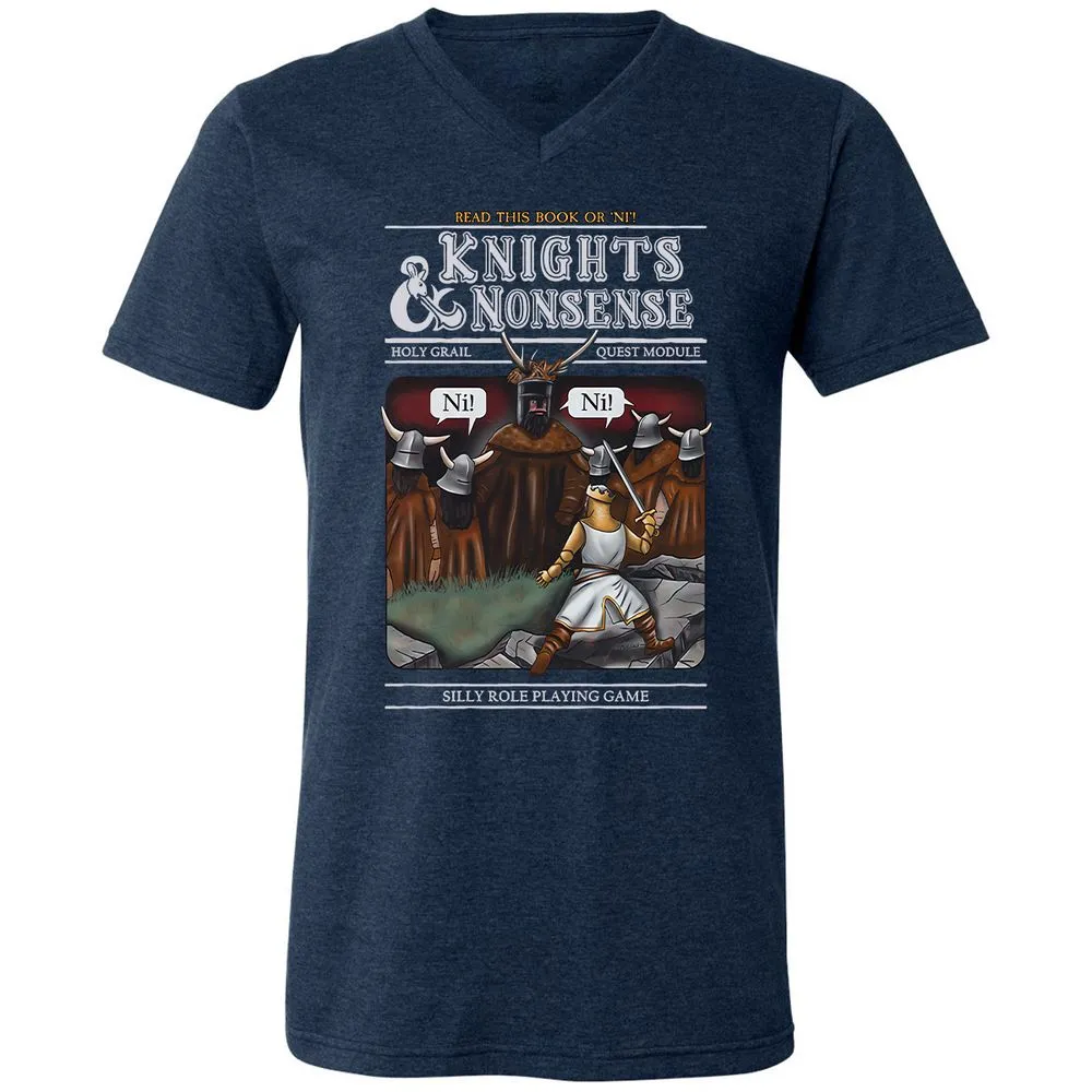 Unisex V-Neck T-Shirt - XCVTKFVU - Heather Navy - 15