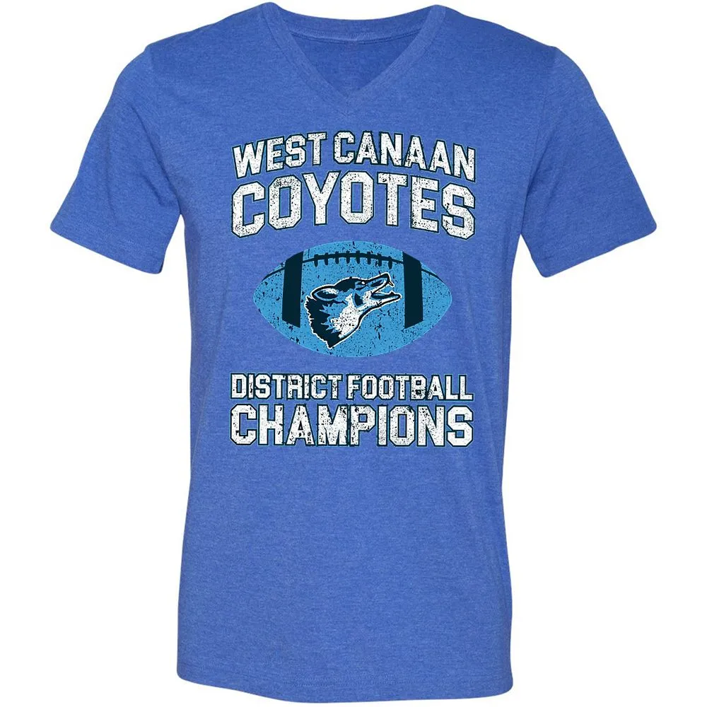 Unisex V-Neck T-Shirt - KNYWSK2B - Heather True Royal - 14