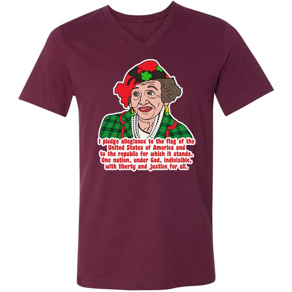Unisex V-Neck T-Shirt - 1UBJXAMS - Maroon - 6