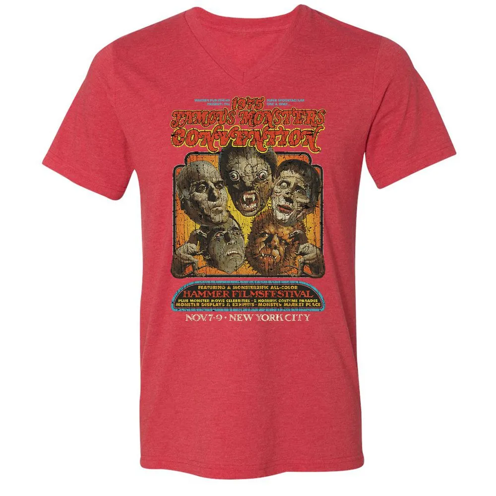 Unisex V-Neck T-Shirt - FBE9EYXH - Heather Red - 16