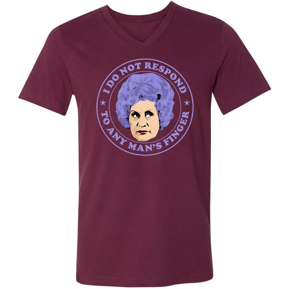 Unisex V-Neck T-Shirt - QJ1TWGS5 - Maroon - 6