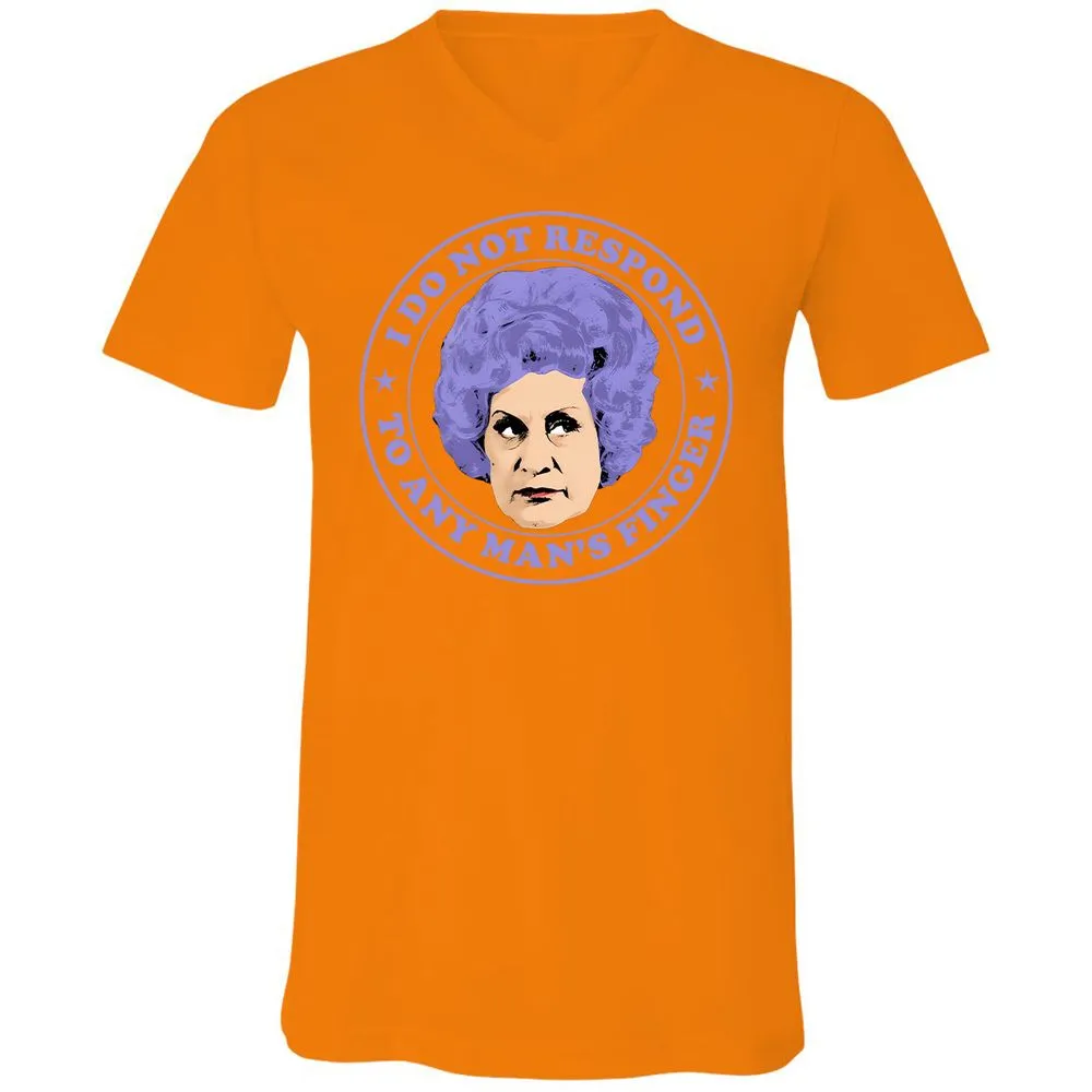 Unisex V-Neck T-Shirt - QJ1TWGS5 - Orange - 11