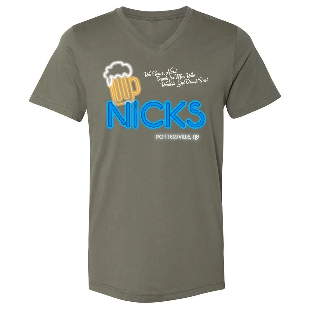 Unisex V-Neck T-Shirt - 6QKXNHTC - Military Green - 10