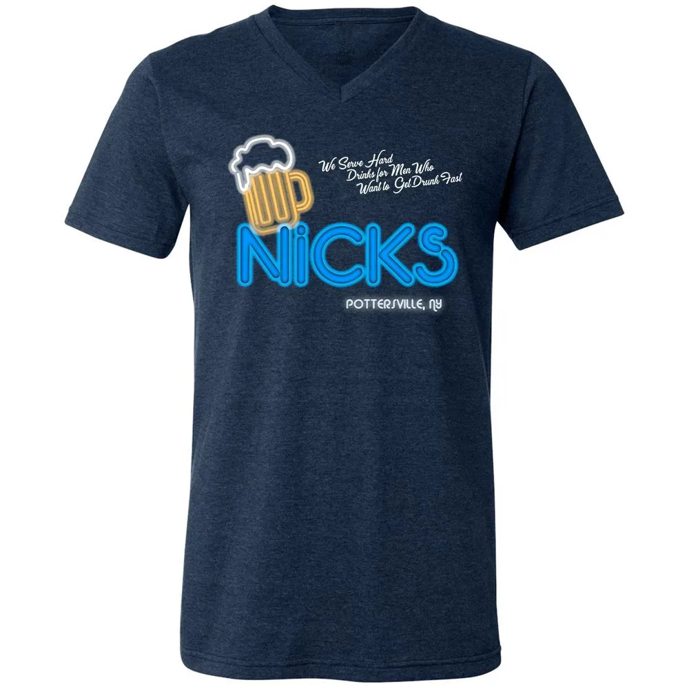 Unisex V-Neck T-Shirt - 6QKXNHTC - Heather Navy - 15