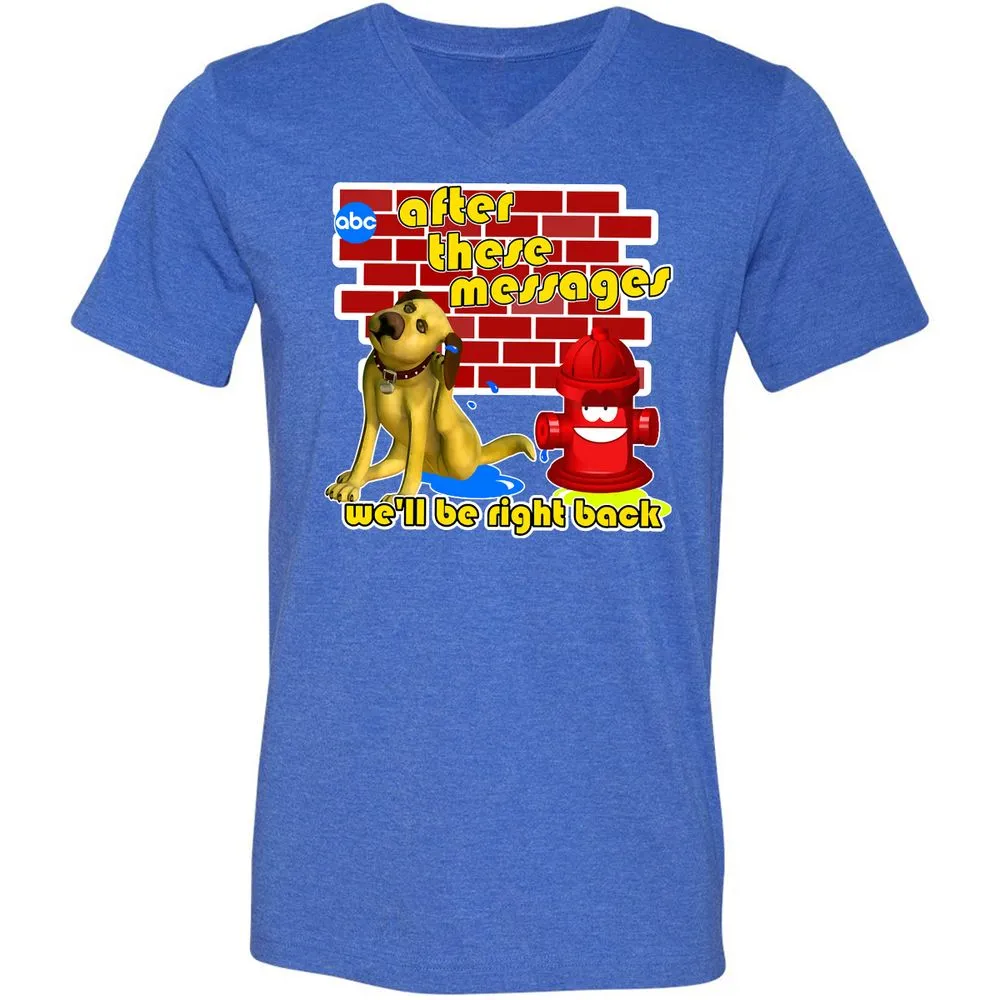 Unisex V-Neck T-Shirt - VHMJPGAW - Heather True Royal - 14