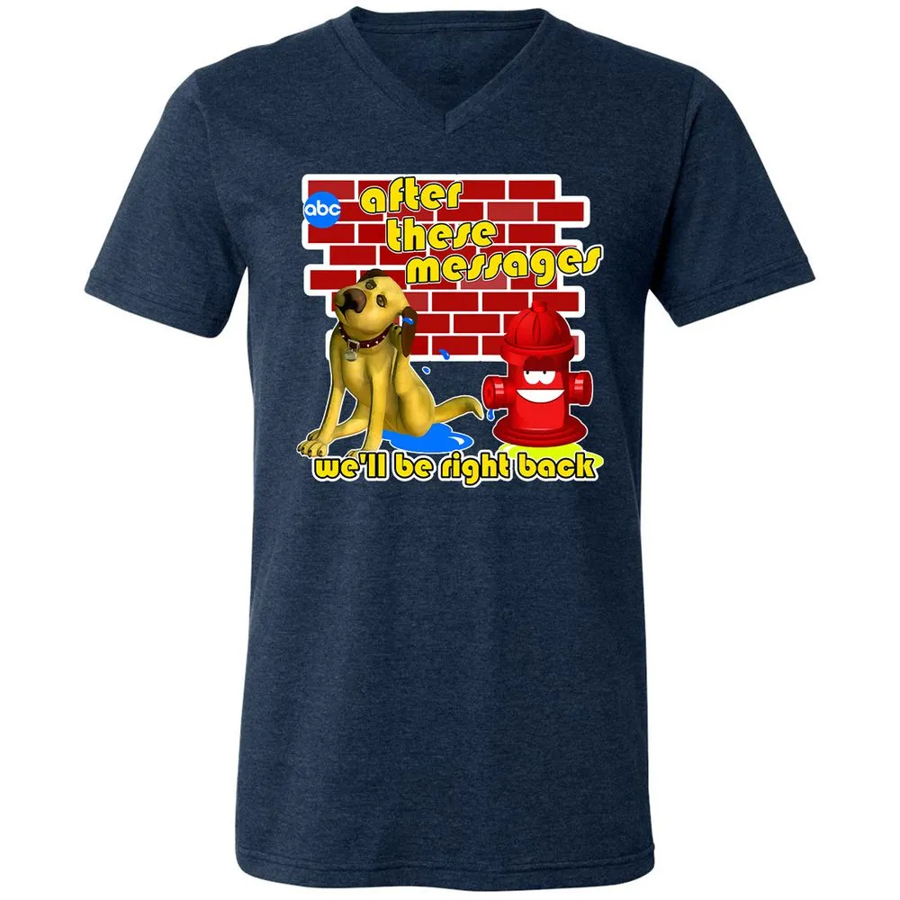 Unisex V-Neck T-Shirt - VHMJPGAW - Heather Navy - 15