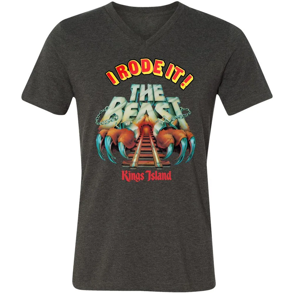 Unisex V-Neck T-Shirt - MYSFGKZG - Dark Grey Heather - 8