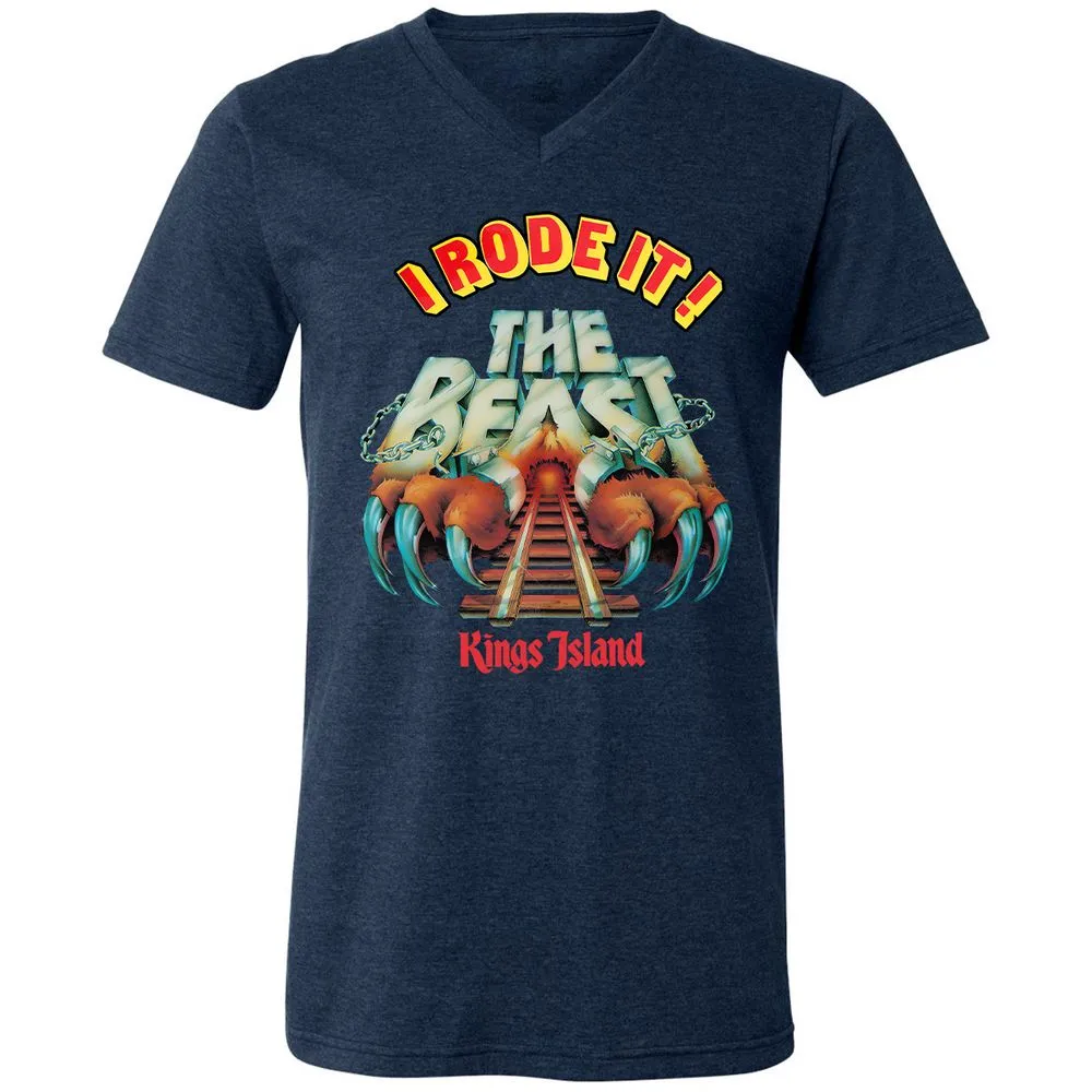 Unisex V-Neck T-Shirt - MYSFGKZG - Heather Navy - 15