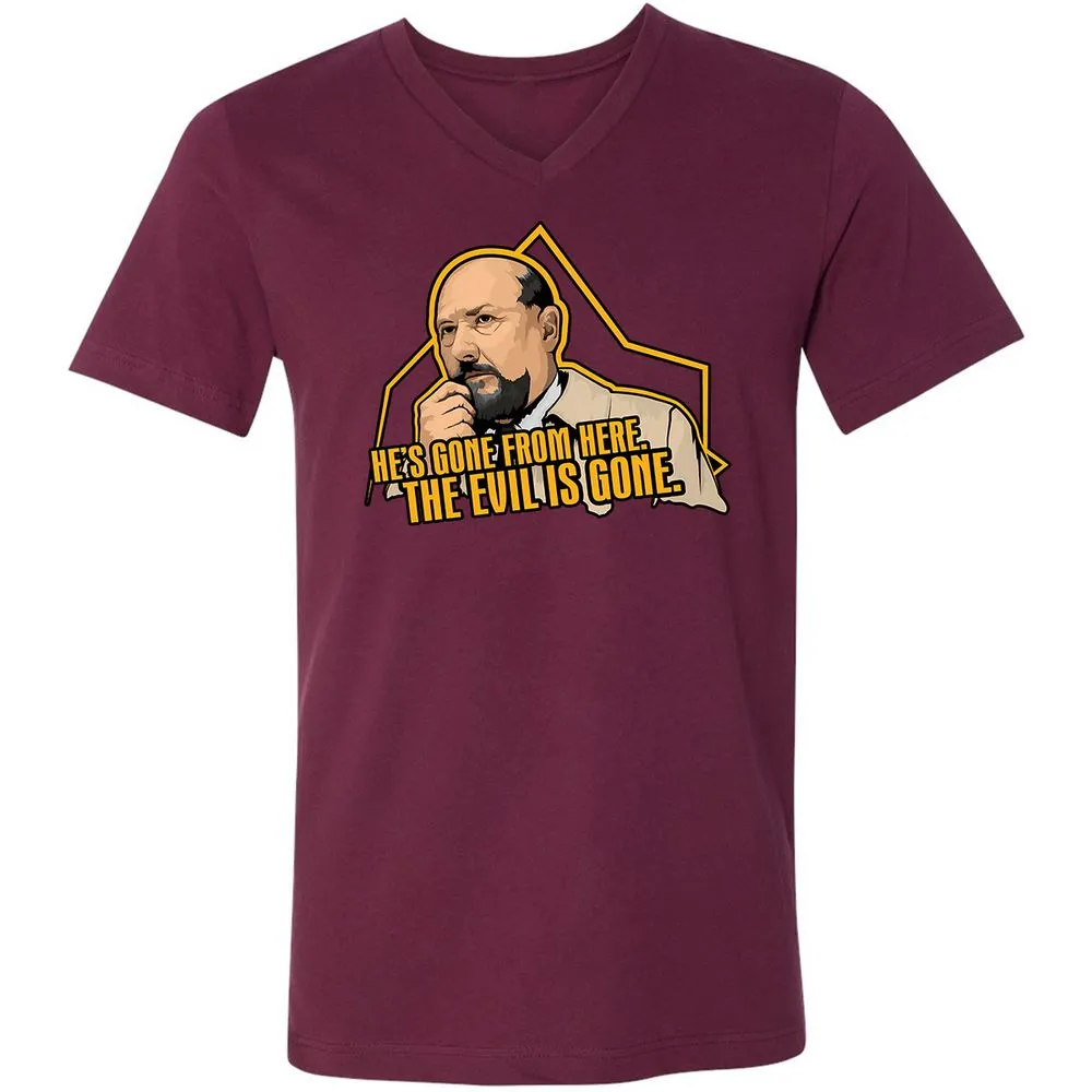 Unisex V-Neck T-Shirt - NWCRCUKM - Maroon - 6