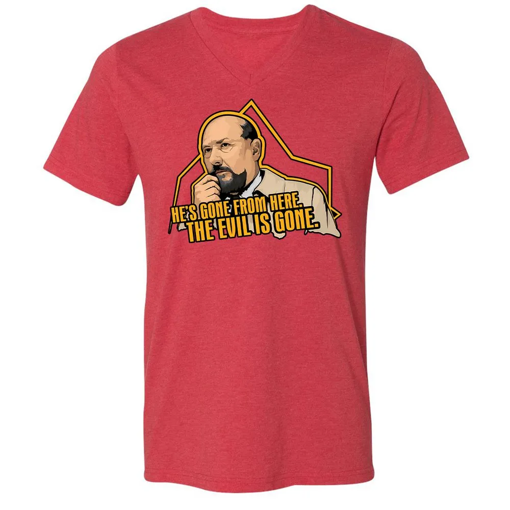 Unisex V-Neck T-Shirt - NWCRCUKM - Heather Red - 16