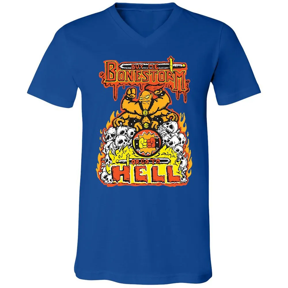 Unisex V-Neck T-Shirt - X4Y1QR2M - True Royal - 4