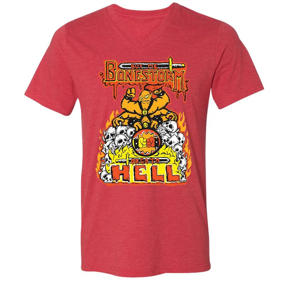 Unisex V-Neck T-Shirt - X4Y1QR2M - Heather Red - 5