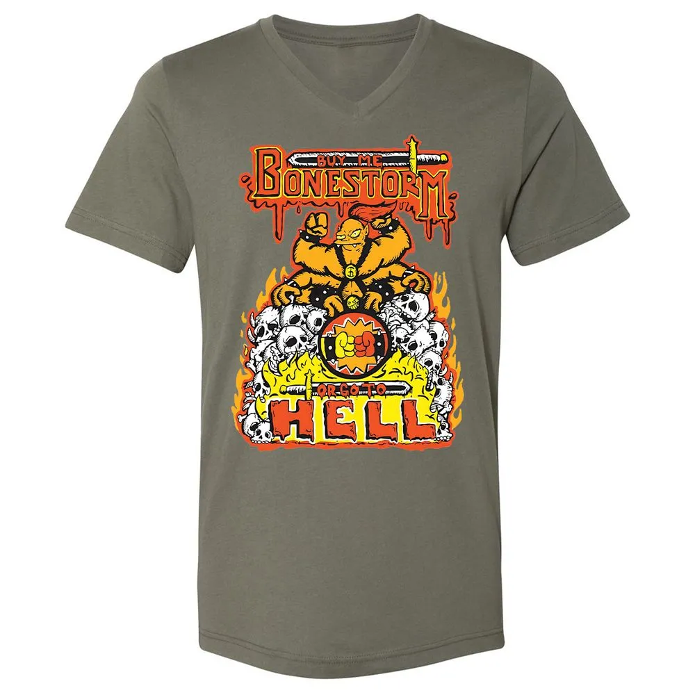 Unisex V-Neck T-Shirt - X4Y1QR2M - Military Green - 10