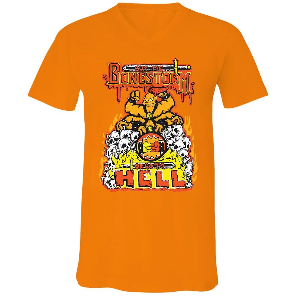 Unisex V-Neck T-Shirt - X4Y1QR2M - Orange - 11