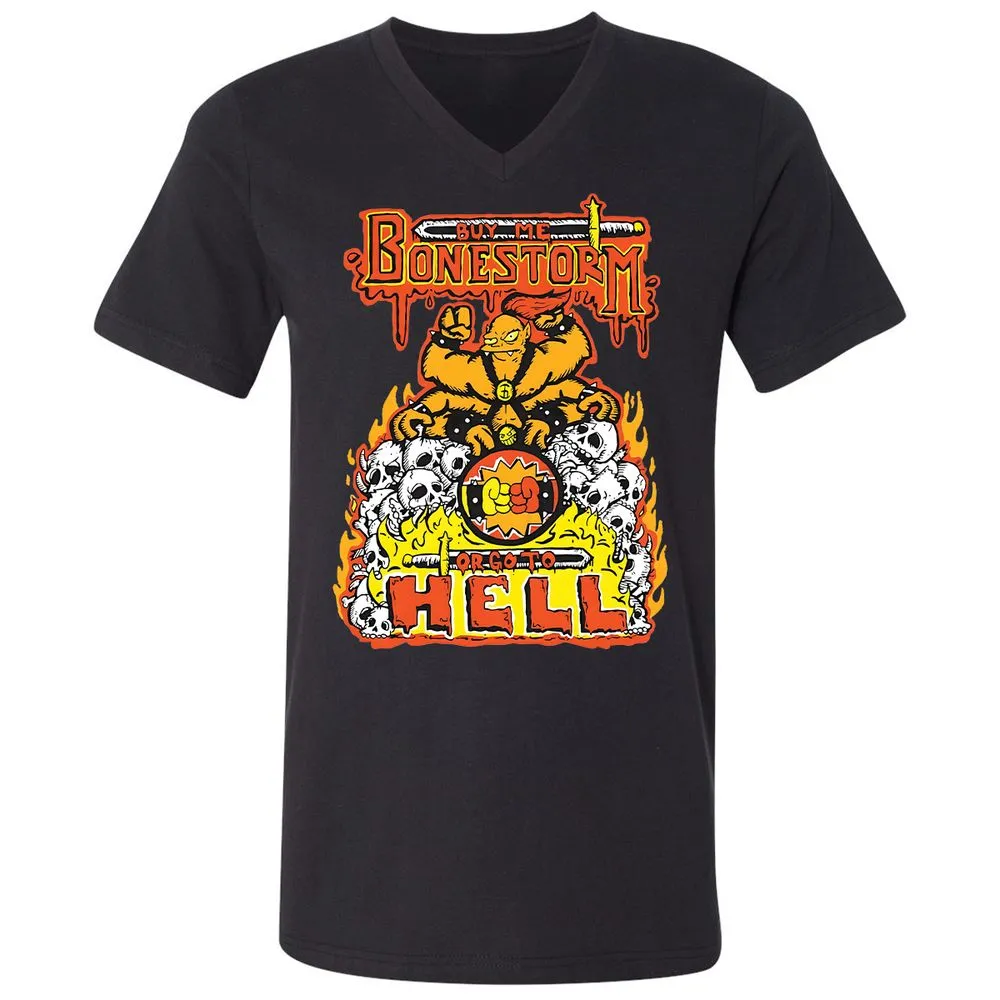 Unisex V-Neck T-Shirt - X4Y1QR2M - Black - 16
