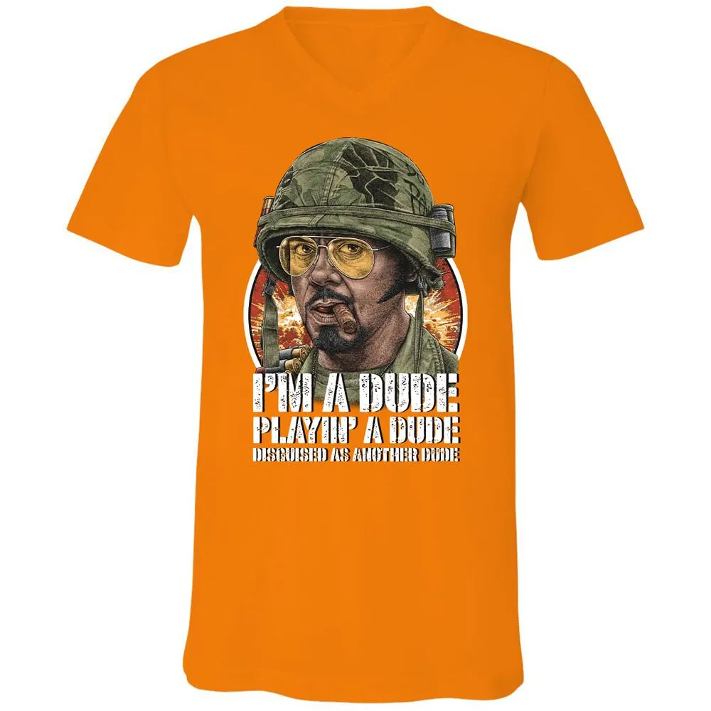 Unisex V-Neck T-Shirt - 8GGWFSLJ - Orange - 11