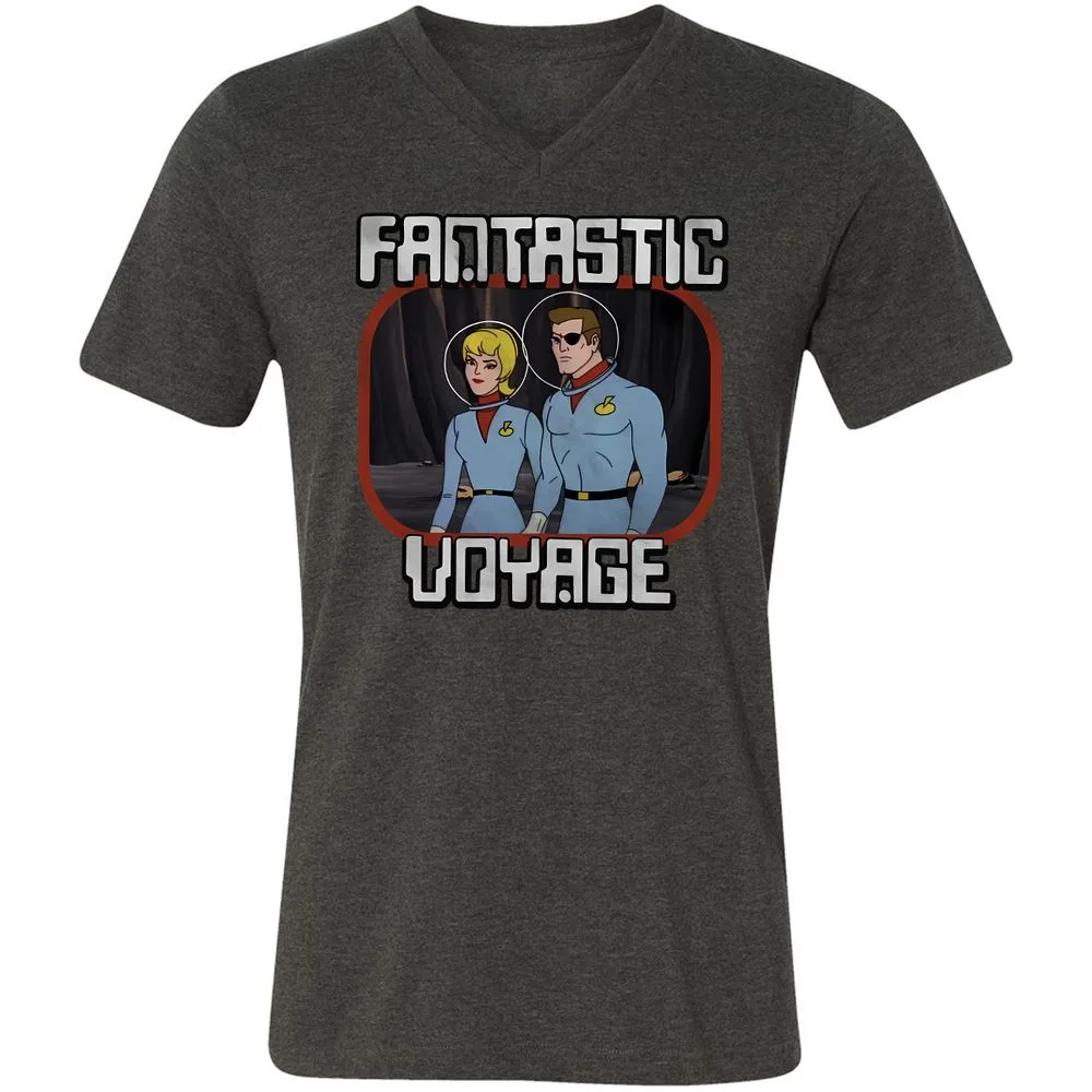 Unisex V-Neck T-Shirt - NTZK2V2J - Dark Grey Heather - 8