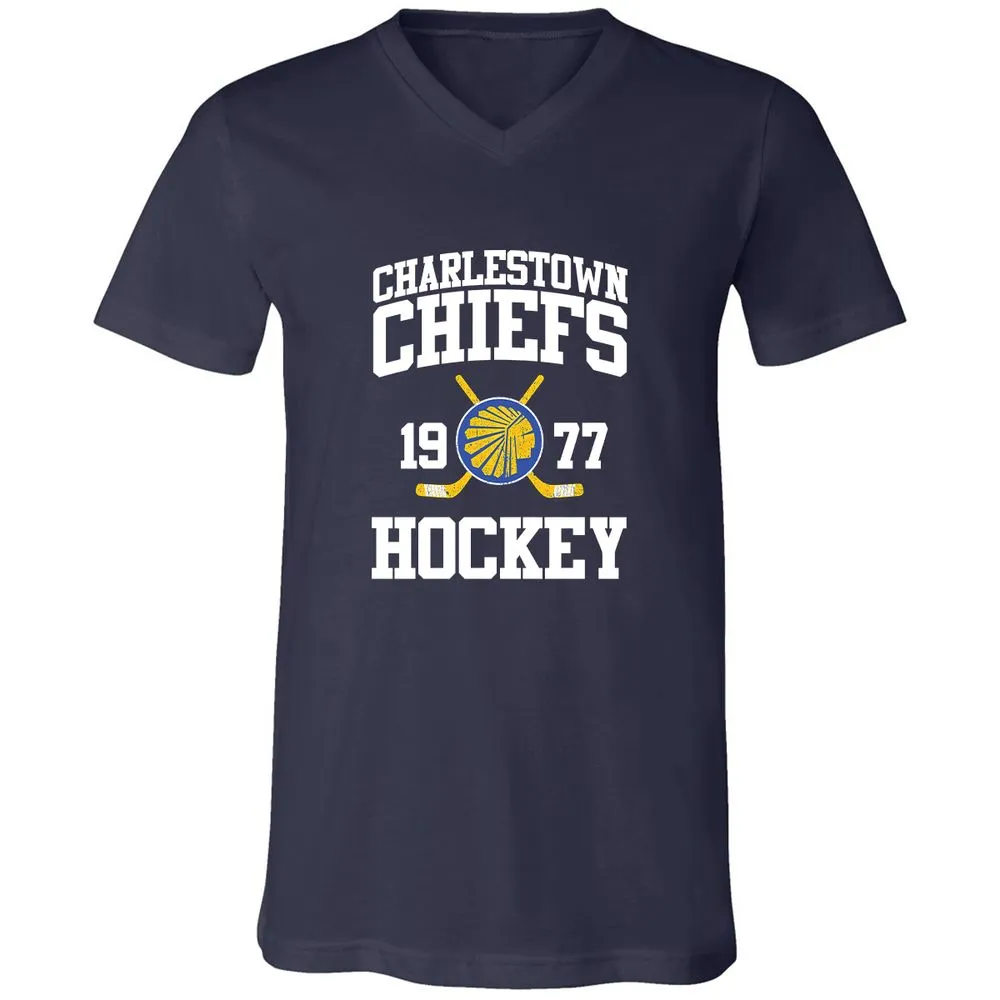 Unisex V-Neck T-Shirt - 2YQDBTJY - Navy - 2
