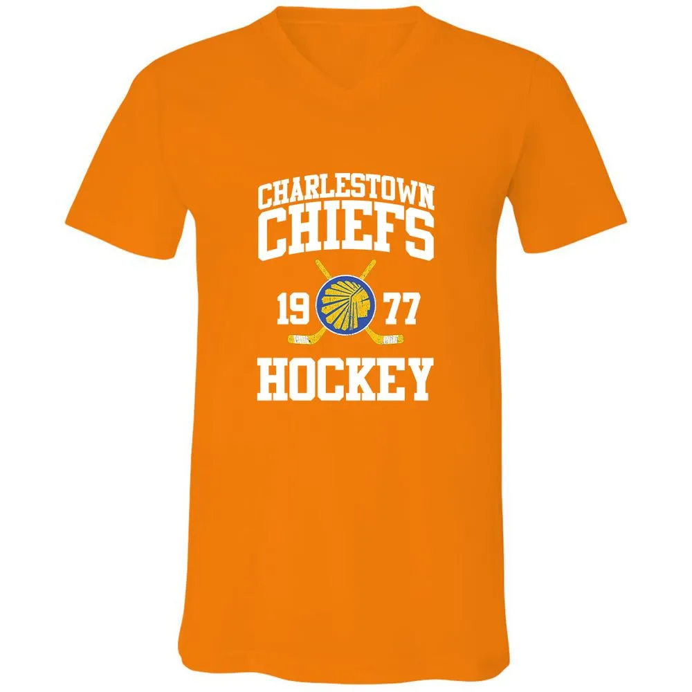 Unisex V-Neck T-Shirt - 2YQDBTJY - Orange - 11