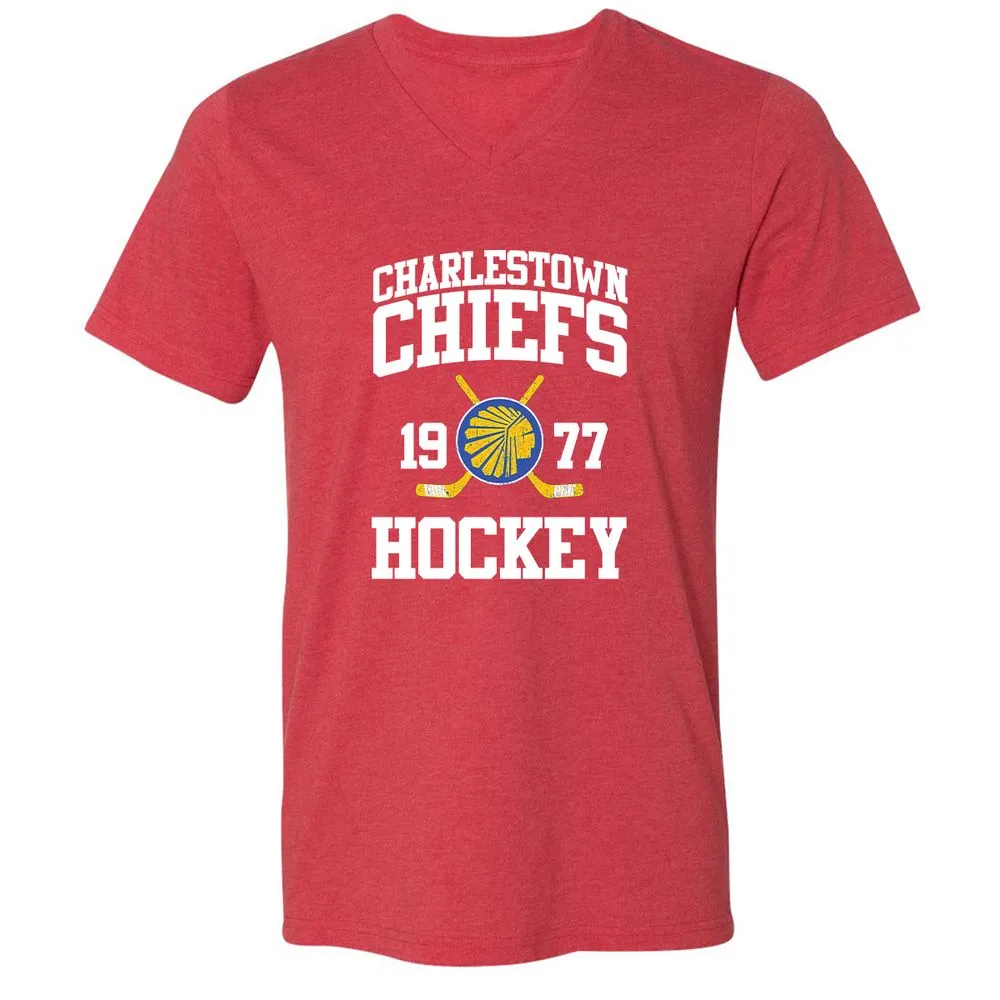 Unisex V-Neck T-Shirt - 2YQDBTJY - Heather Red - 16