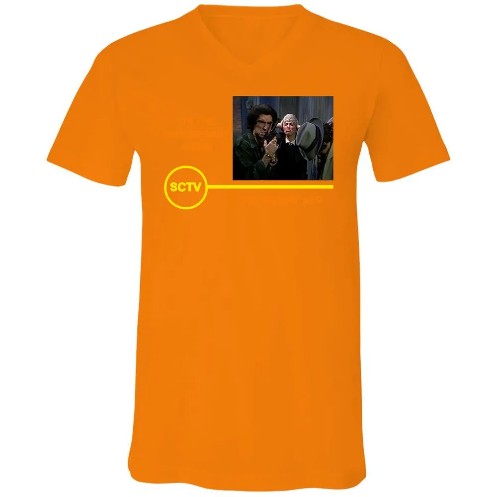 Unisex V-Neck T-Shirt - 7WDQY58V - Orange - 11