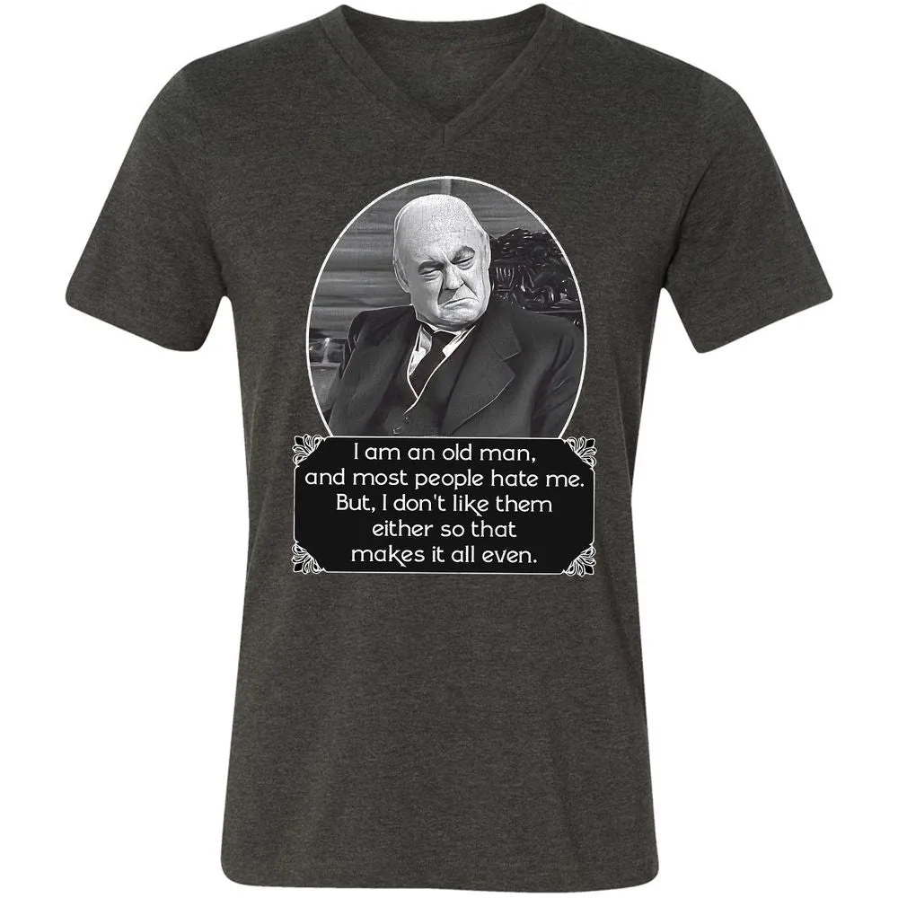 Unisex V-Neck T-Shirt - RBEV3Q57 - Dark Grey Heather - 8