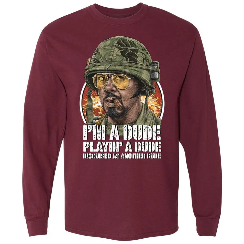 Long Sleeve T-Shirt - BBXZH7B9 - Maroon - 11