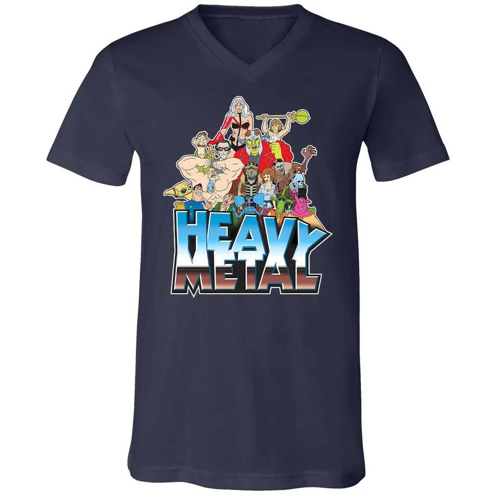 Unisex V-Neck T-Shirt - 3JWZ5VEC - Navy - 2