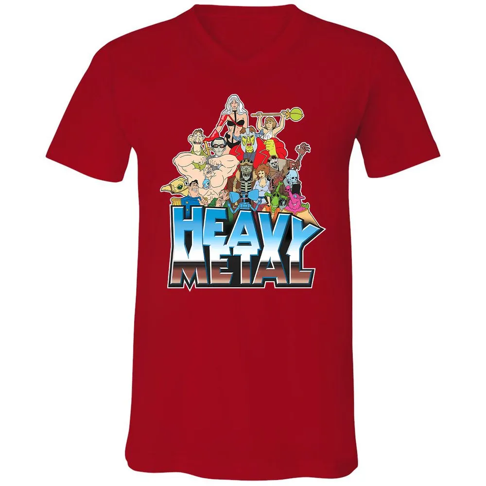Unisex V-Neck T-Shirt - 3JWZ5VEC - Red - 3