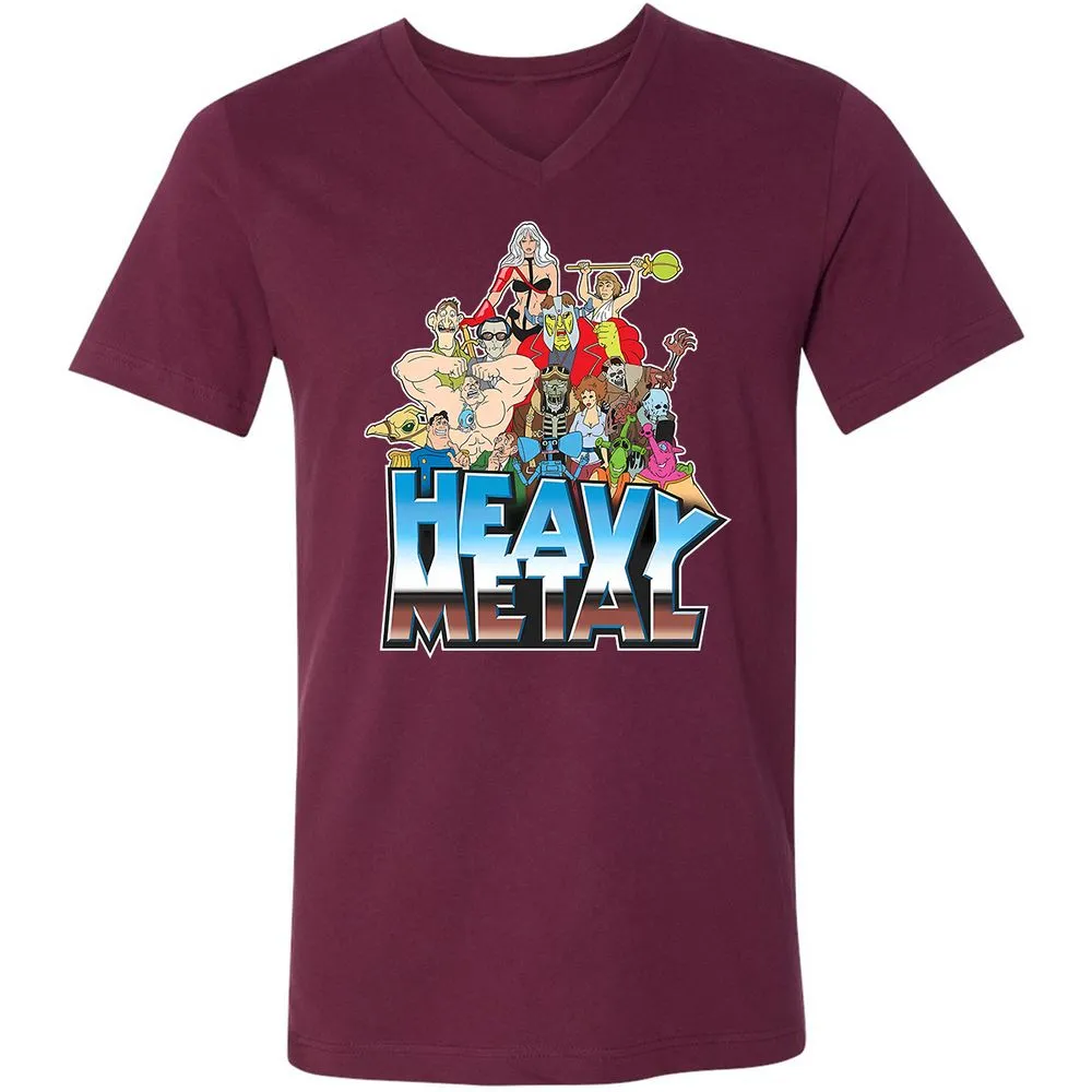 Unisex V-Neck T-Shirt - 3JWZ5VEC - Maroon - 6