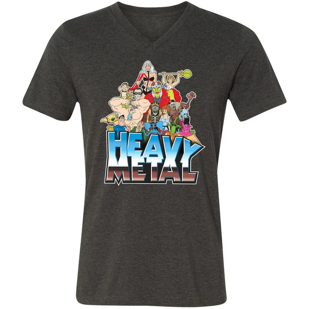 Unisex V-Neck T-Shirt - 3JWZ5VEC - Dark Grey Heather - 8