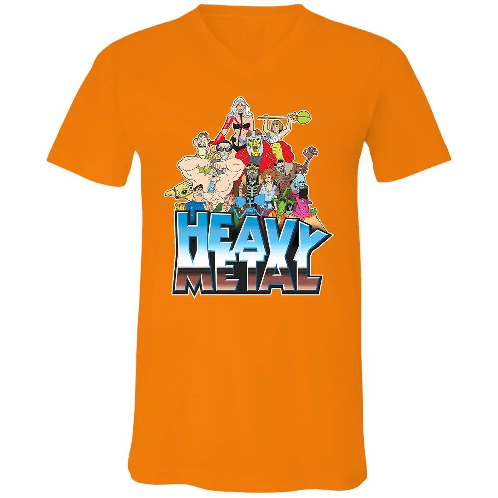 Unisex V-Neck T-Shirt - 3JWZ5VEC - Orange - 11