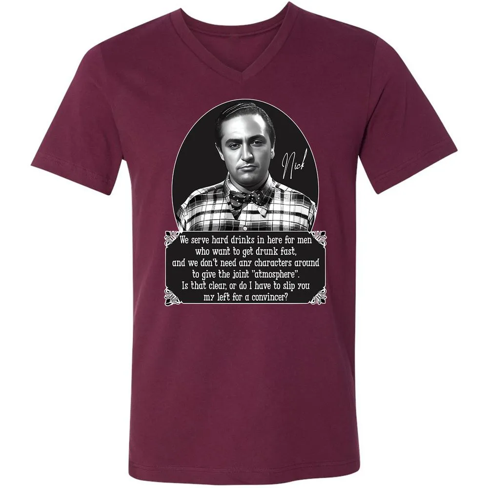 Unisex V-Neck T-Shirt - HN55QJZX - Maroon - 6