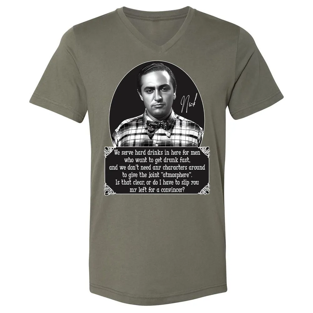 Unisex V-Neck T-Shirt - HN55QJZX - Military Green - 10