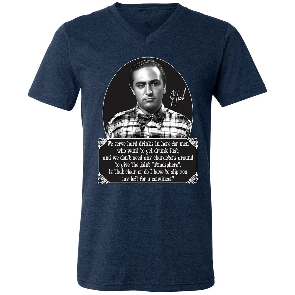Unisex V-Neck T-Shirt - HN55QJZX - Heather Navy - 15