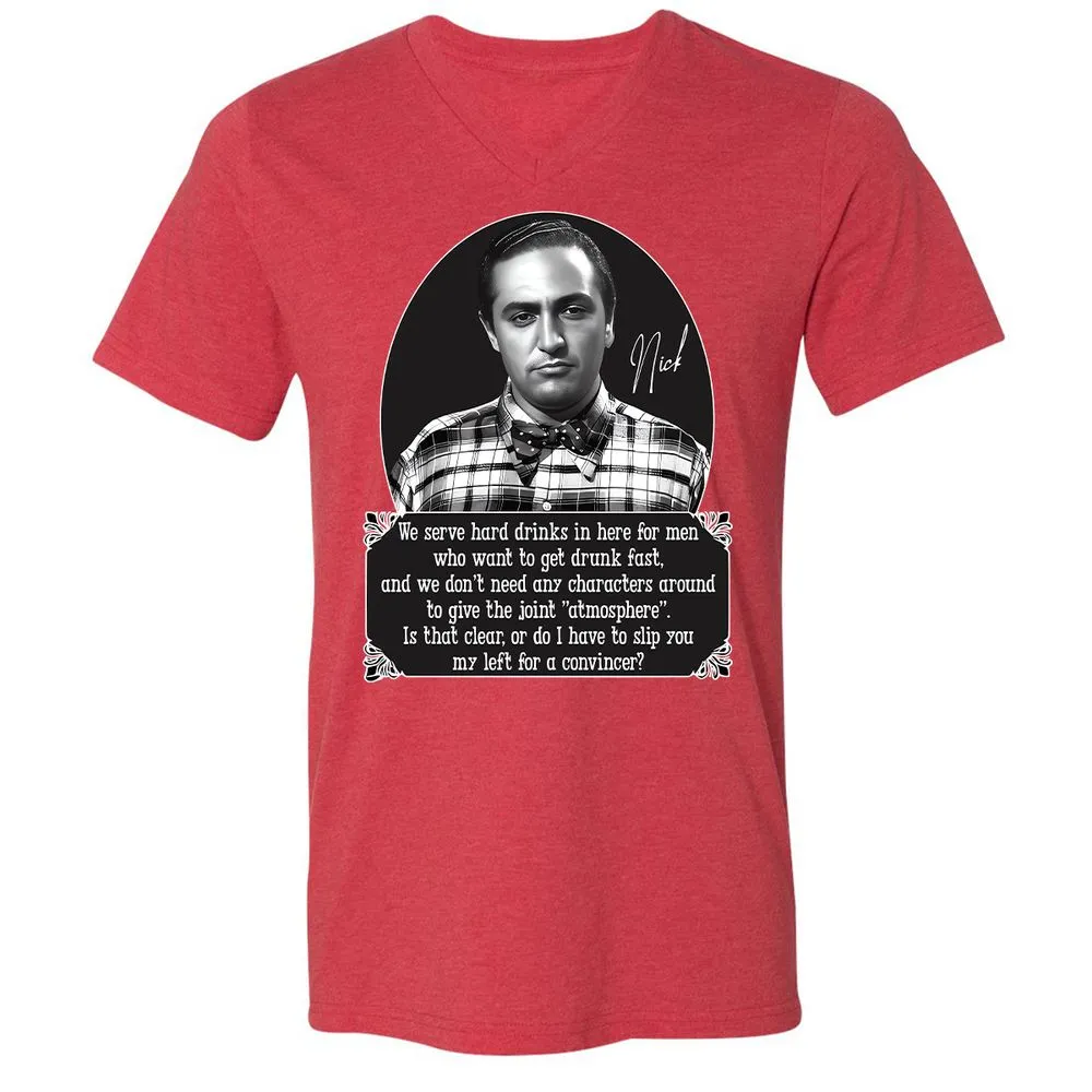 Unisex V-Neck T-Shirt - HN55QJZX - Heather Red - 16