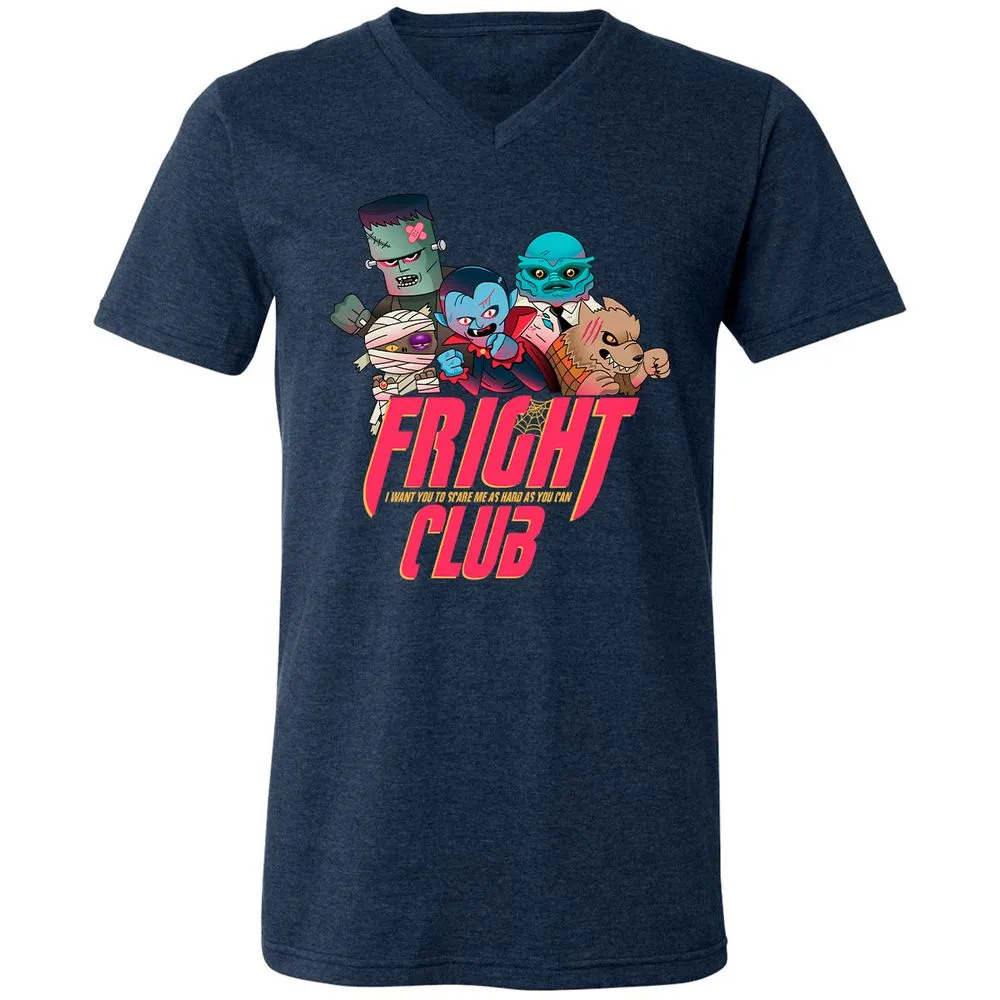 Unisex V-Neck T-Shirt - YJ2N9ZK9 - Heather Navy - 15