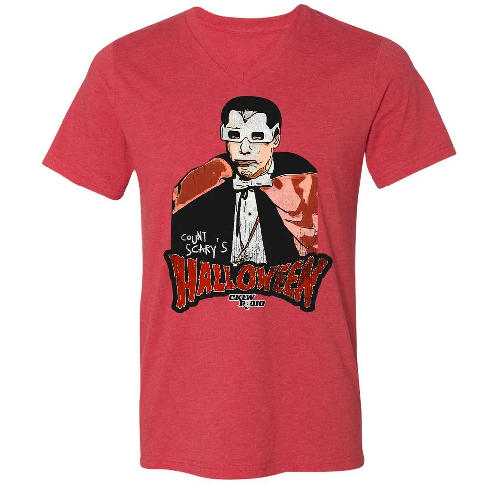 Unisex V-Neck T-Shirt - LRRMPL7Z - Heather Red - 16