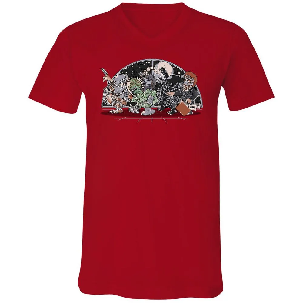 Unisex V-Neck T-Shirt - 8N4DM9Y6 - Red - 3